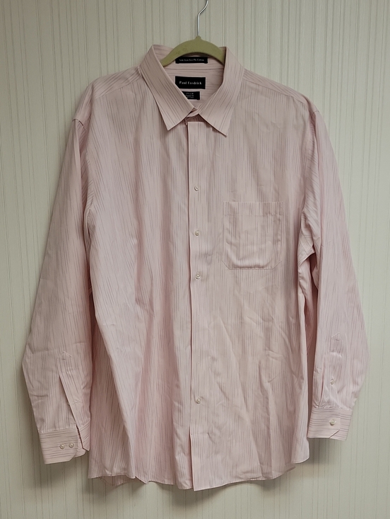 Paul Fredrick Other - Paul Fredrick Men’s Light Pink Long-Sleeve Dress Shirt 17 1/2 × 36. Office